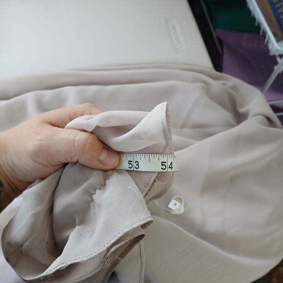 WToo Taupe Bridesmaid Crinkle Chiffon Maxi Dress Womens 0 Neutral Boho - Picture 11 of 11